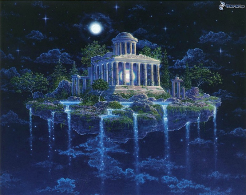 [images.4ever.eu] temple volant, nuit, lune, cascades 126297.jpg